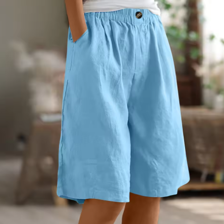 Hazel | Casual Button Detail Bermuda Shorts
