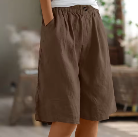 Hazel | Casual Button Detail Bermuda Shorts