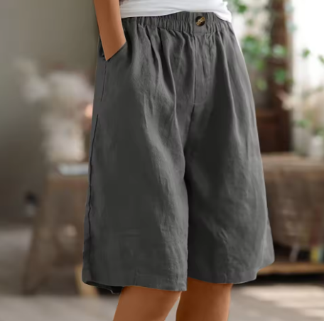 Hazel | Casual Button Detail Bermuda Shorts