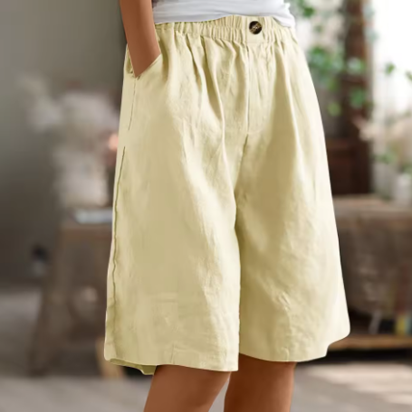 Hazel | Casual Button Detail Bermuda Shorts
