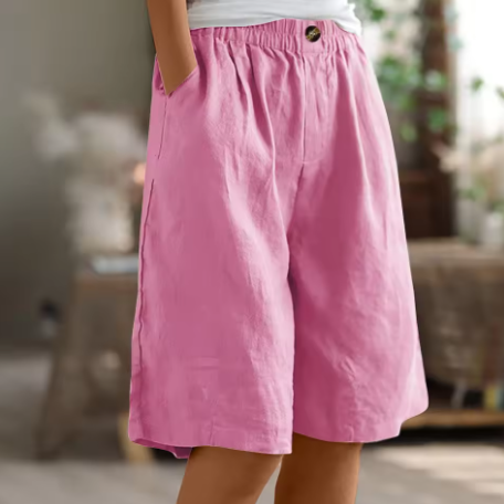 Hazel | Casual Button Detail Bermuda Shorts