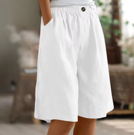 Hazel | Casual Button Detail Bermuda Shorts