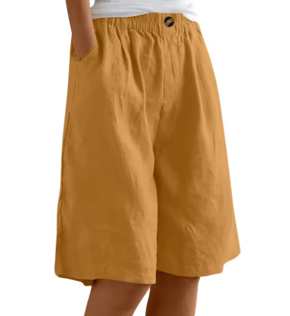 Hazel | Casual Button Detail Bermuda Shorts
