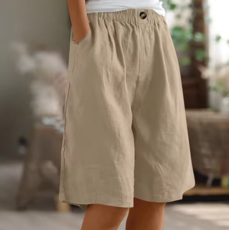 Hazel | Casual Button Detail Bermuda Shorts