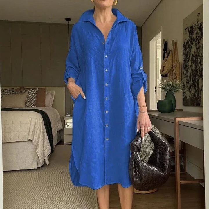 Elara | Linen Button Dress