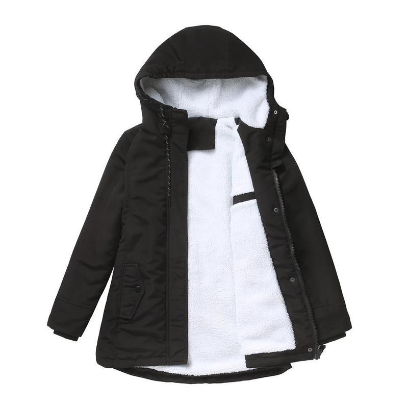 Mica | Elegant Hooded Quilted Long Jacket