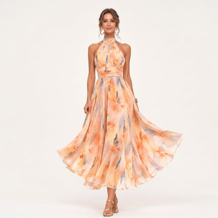 Deymira | Watercolor Halter Dress