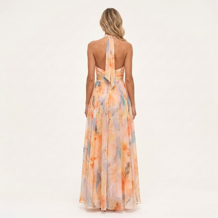 Deymira | Watercolor Halter Dress