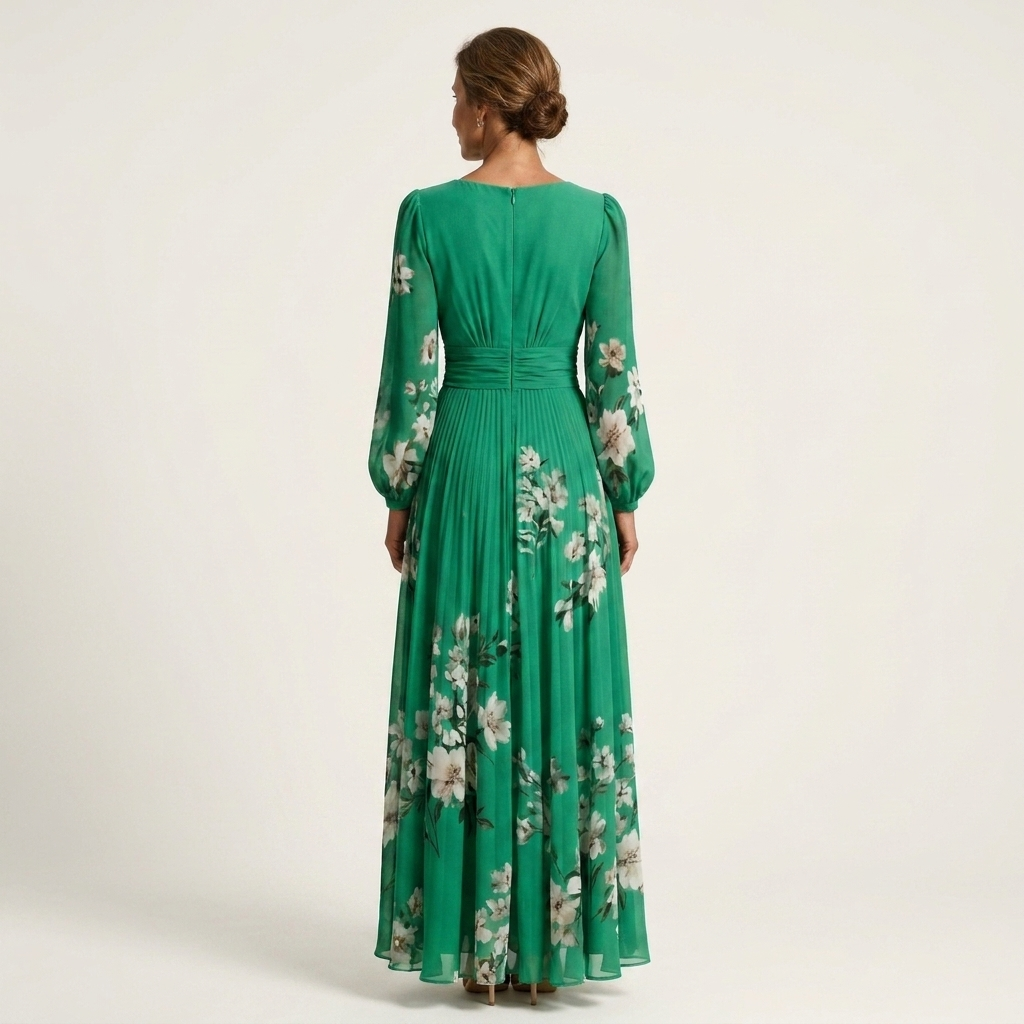 Loryell | Floral Chiffon Midi Dress