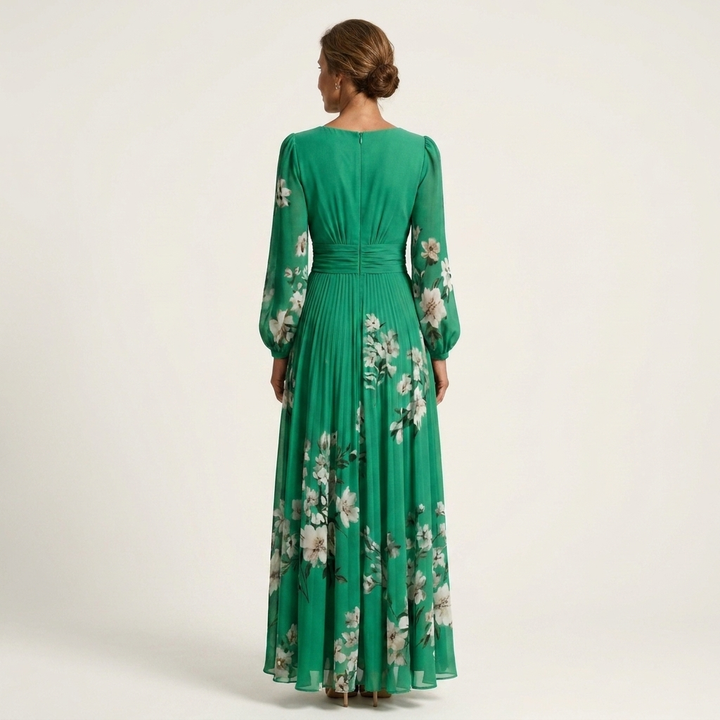 Loryell | Floral Chiffon Midi Dress