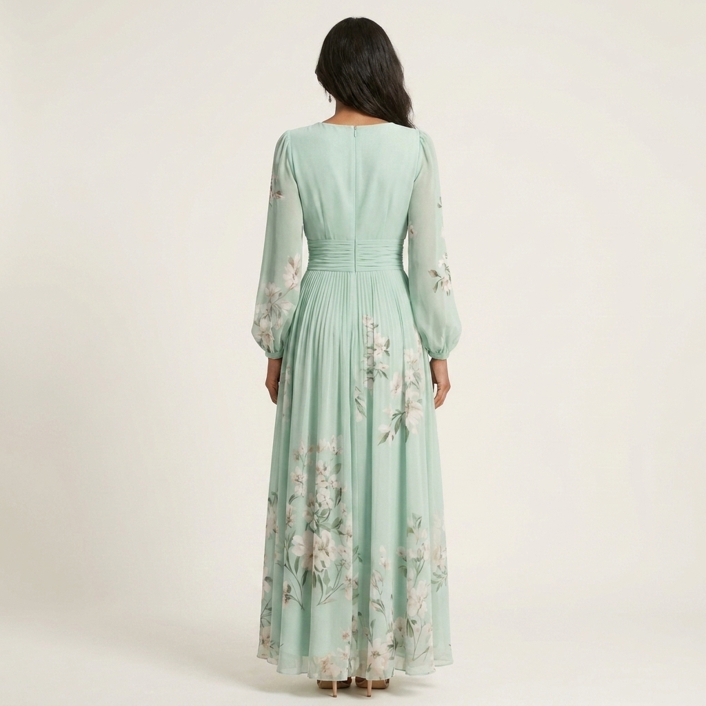 Loryell | Floral Chiffon Midi Dress