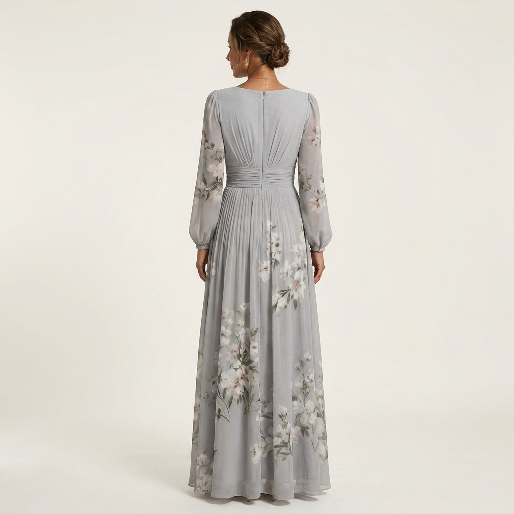 Loryell | Floral Chiffon Midi Dress