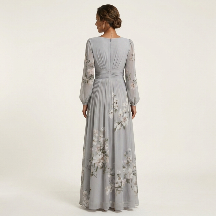 Loryell | Floral Chiffon Midi Dress