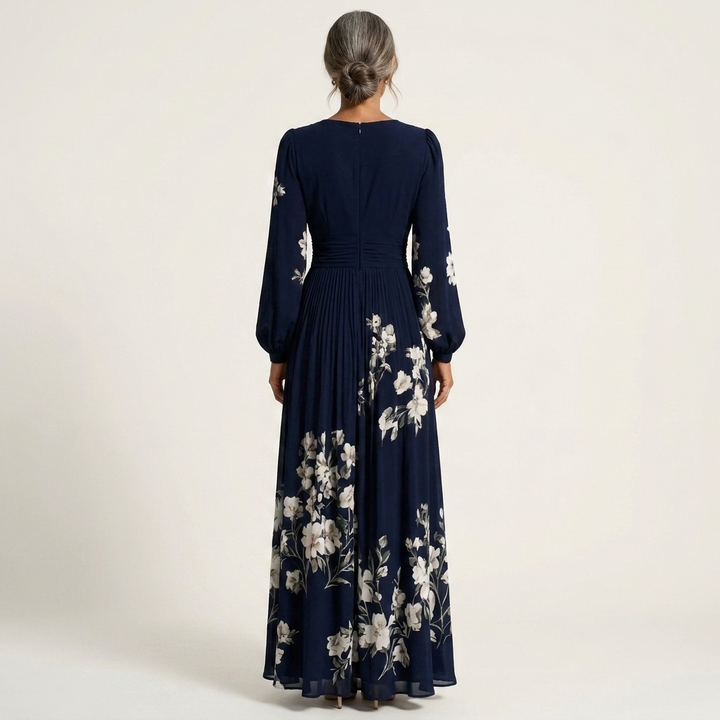 Loryell | Floral Chiffon Midi Dress