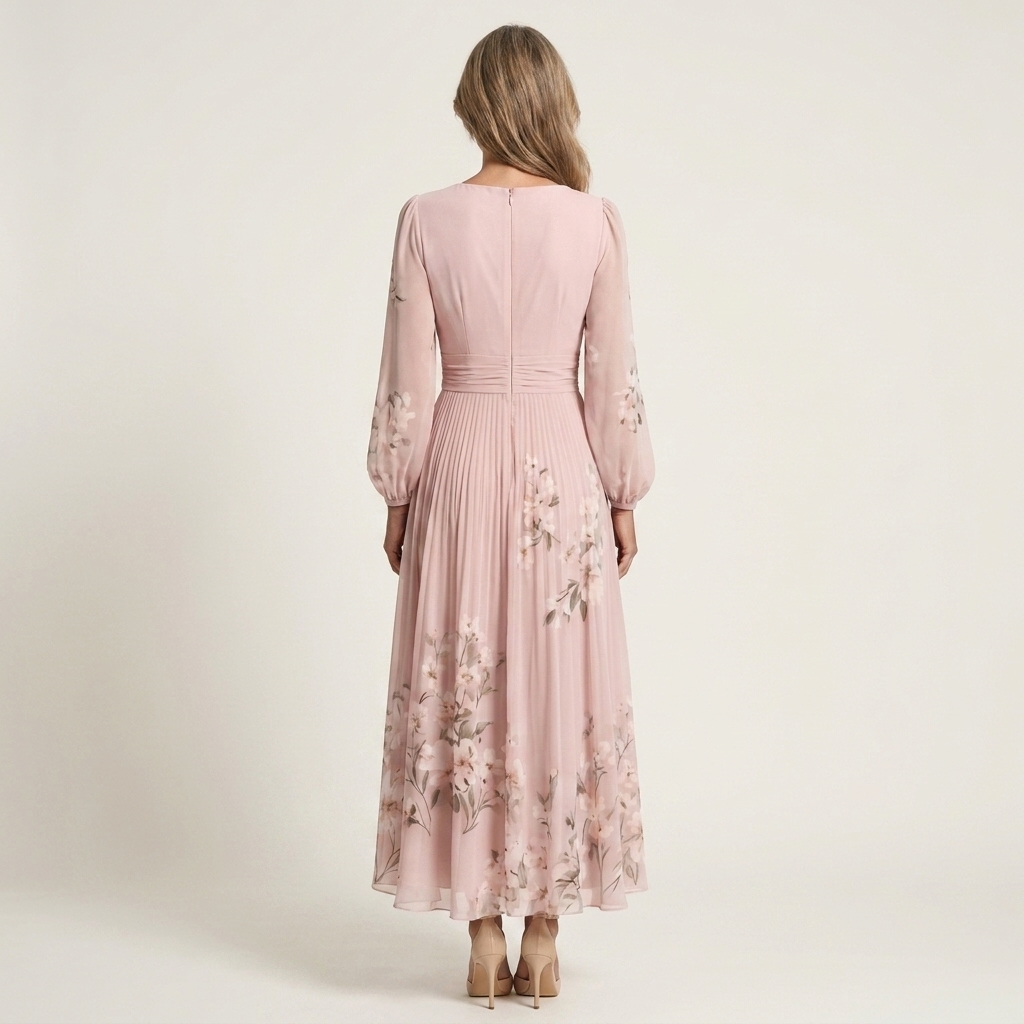 Loryell | Floral Chiffon Midi Dress