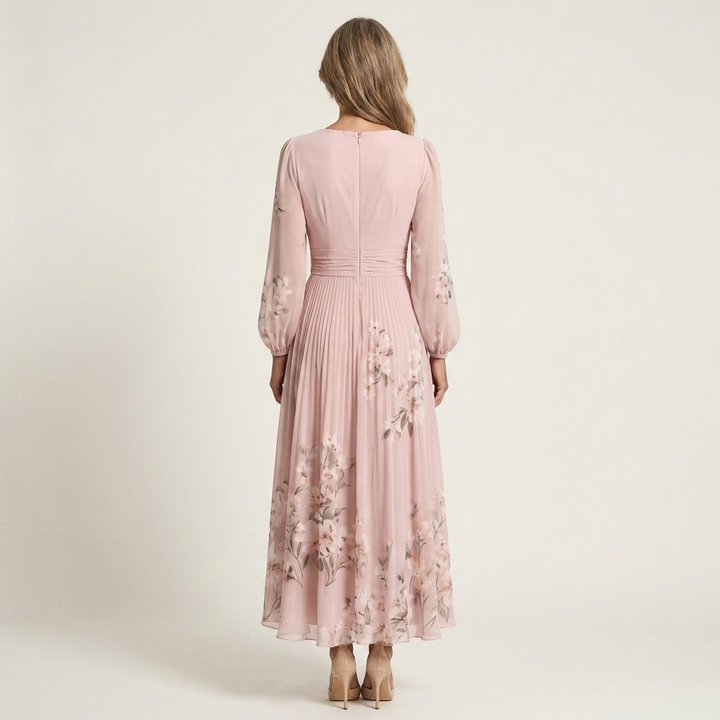 Loryell | Floral Chiffon Midi Dress