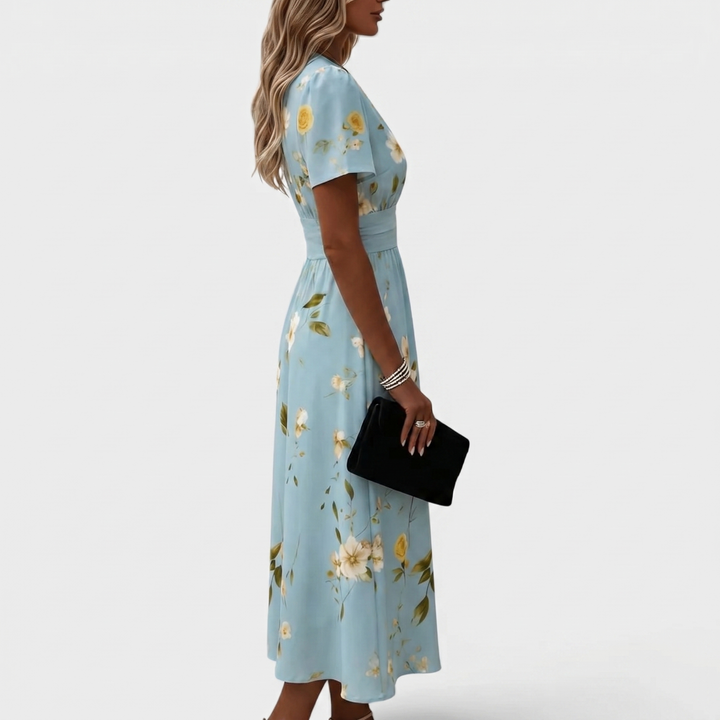 Ellis & Johnson | Floral Wrap Waist Midi Dress
