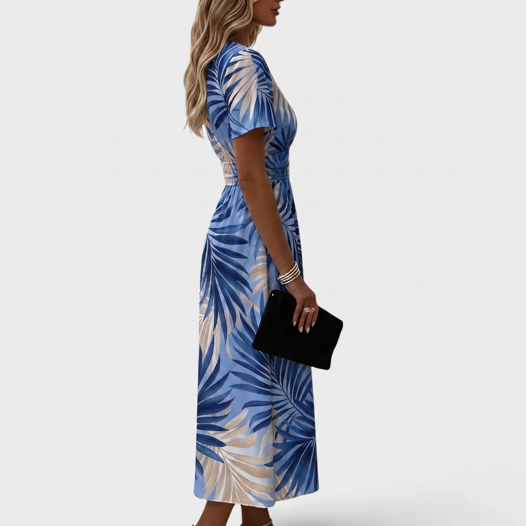 Ellis & Johnson | Floral Wrap Waist Midi Dress