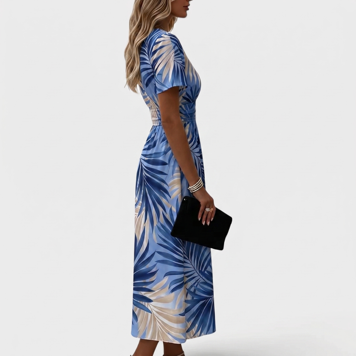 Ellis & Johnson | Floral Wrap Waist Midi Dress