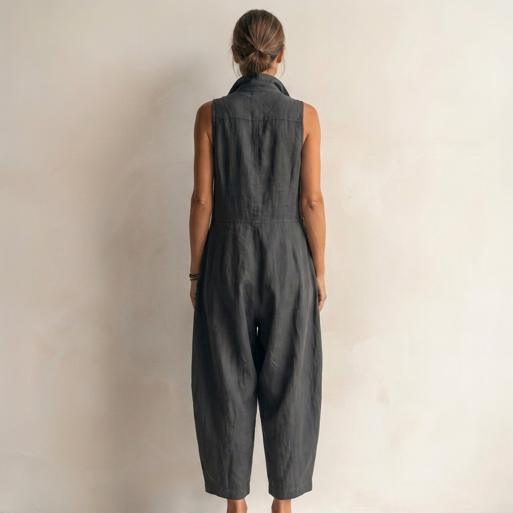 Eliviana | Sleeveless Utility Wide-Leg Jumpsuit With Cargo Pockets