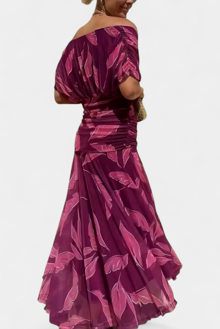 Wendy - Long floral dress with V-neck