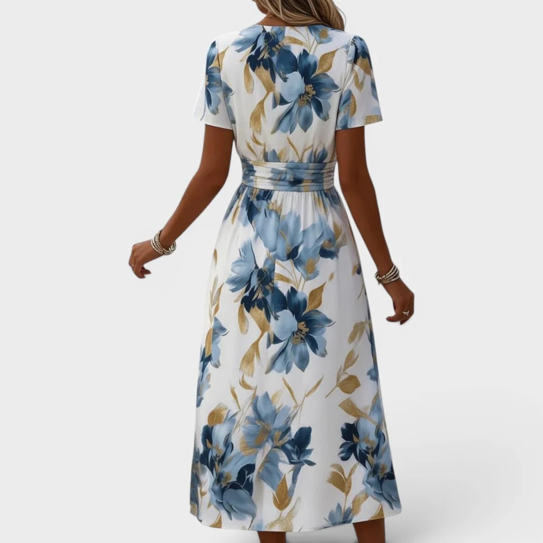 Ellis & Johnson | Floral Wrap Waist Midi Dress