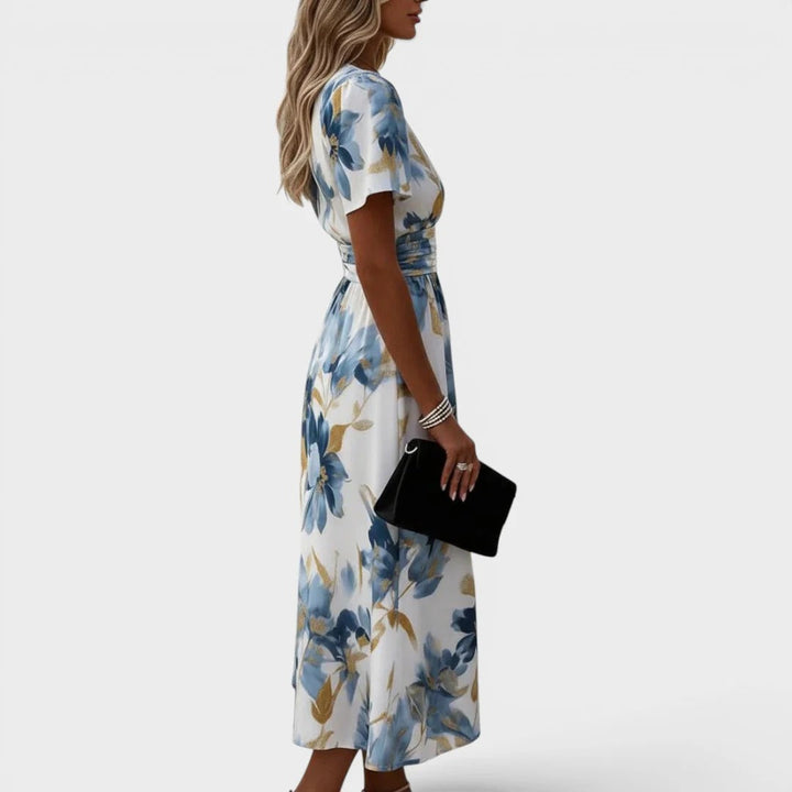 Ellis & Johnson | Floral Wrap Waist Midi Dress