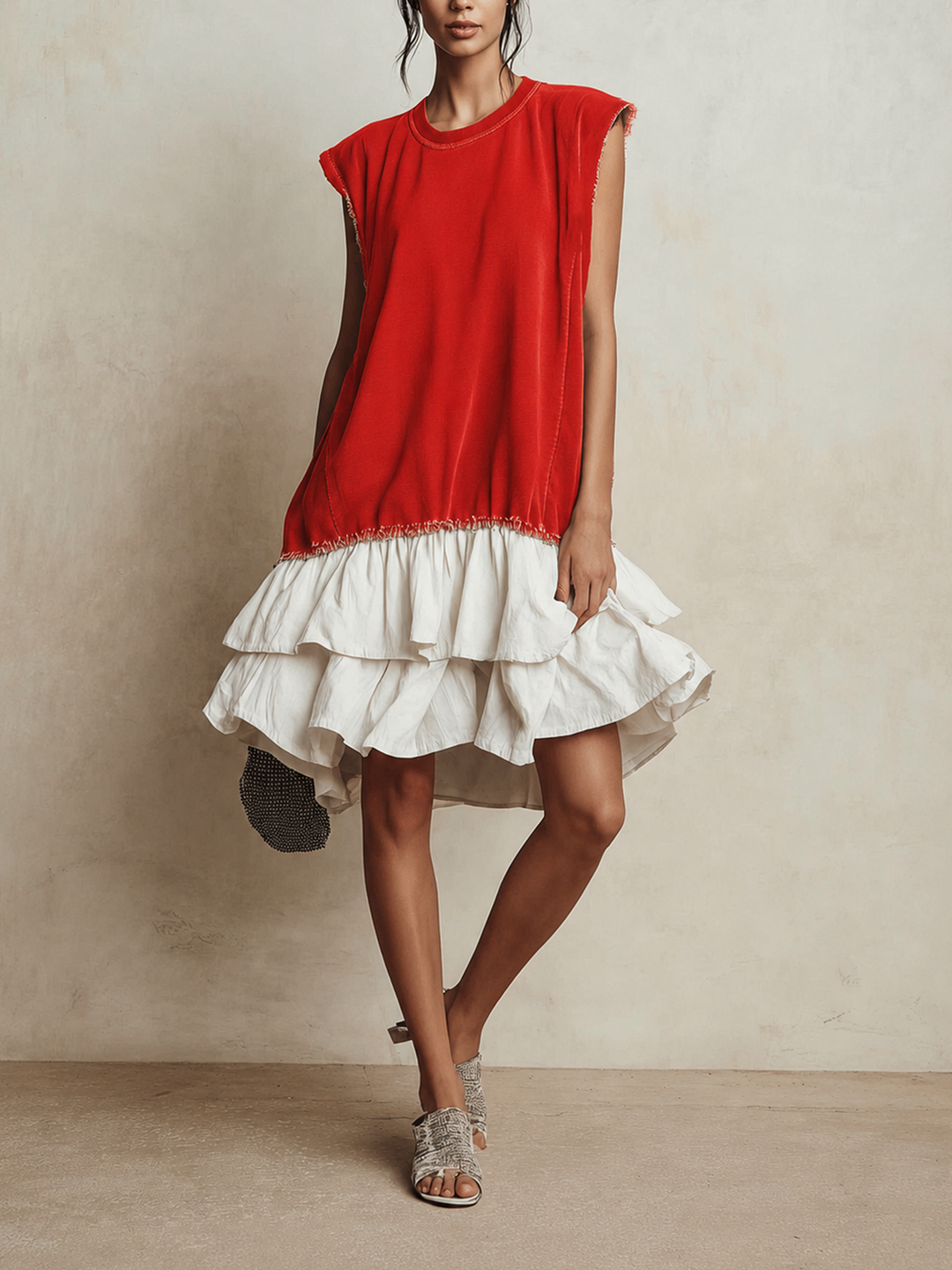 Nieves - Vestido casual de bloques de color con ajuste holgado para vacaciones